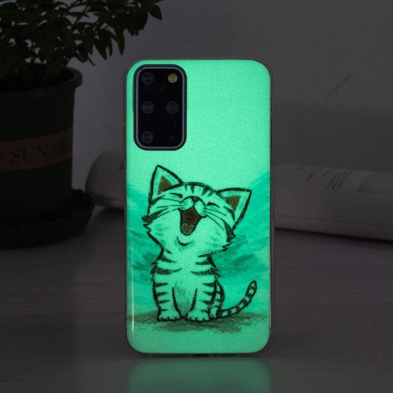 Handyhülle Für Samsung Galaxy S20 Plus / S20 Plus 5G Fluoreszierende Katze