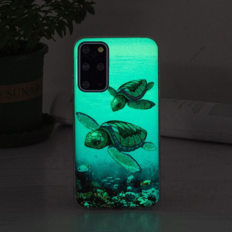 Handyhülle Für Samsung Galaxy S20 Plus / S20 Plus 5G Fluoreszierende Schildkröten