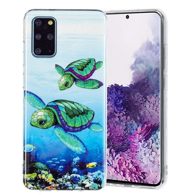 Handyhülle Für Samsung Galaxy S20 Plus / S20 Plus 5G Fluoreszierende Schildkröten