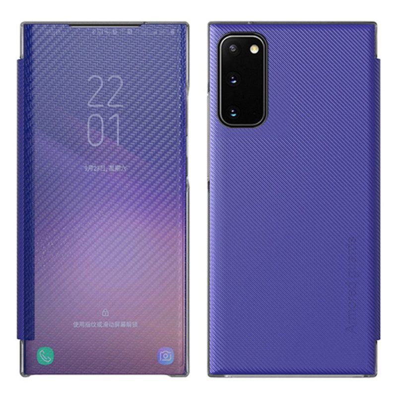 Schutzhülle Für Samsung Galaxy S20 Plus / S20 Plus 5G Flip Case Durchscheinende Kohlefaser