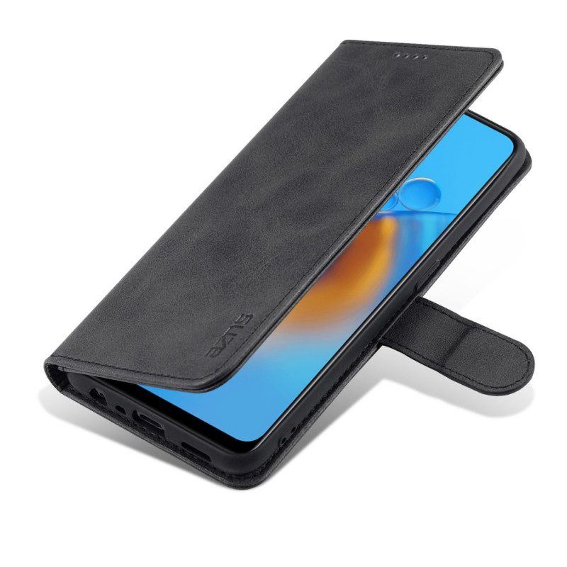 Flip Case Für Oppo A74 4G Azns Ledereffekt