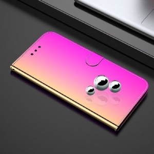 Flip Case Für Oppo A74 4G Kunstleder Spiegeleffekt