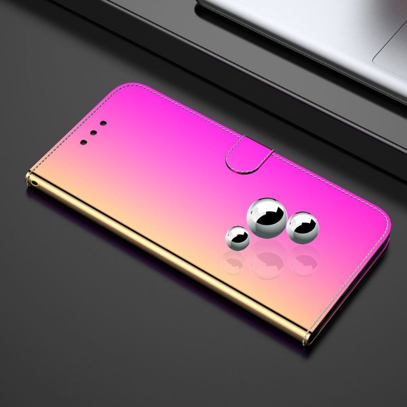 Flip Case Für Oppo A74 4G Kunstleder Spiegeleffekt