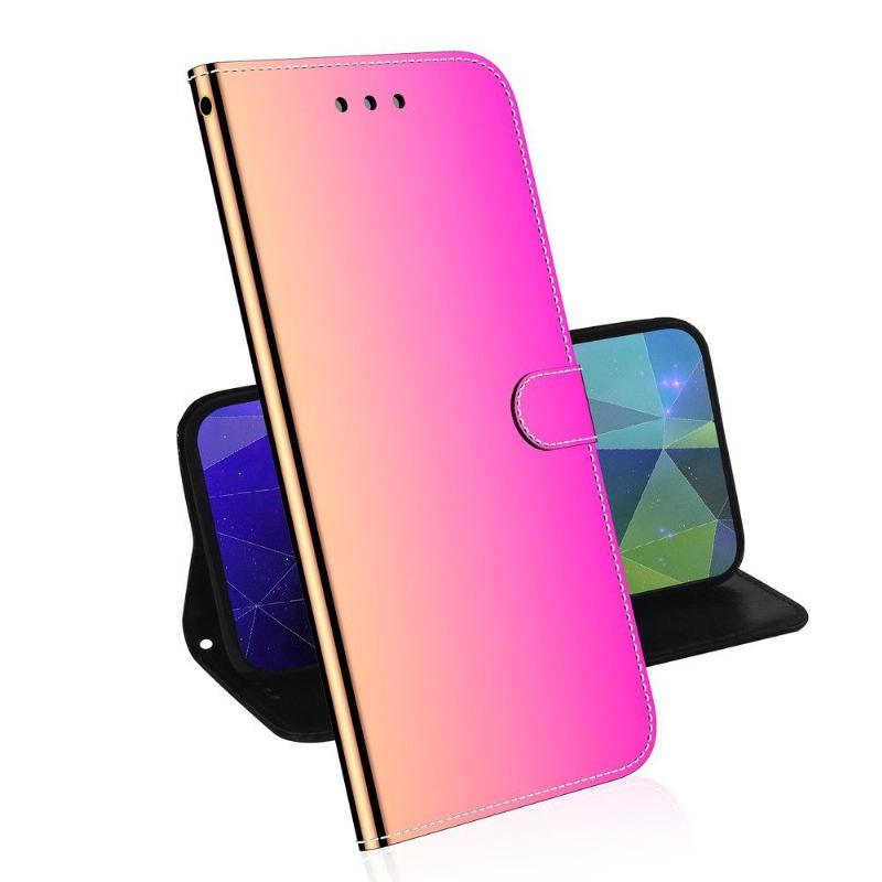 Flip Case Für Oppo A74 4G Kunstleder Spiegeleffekt