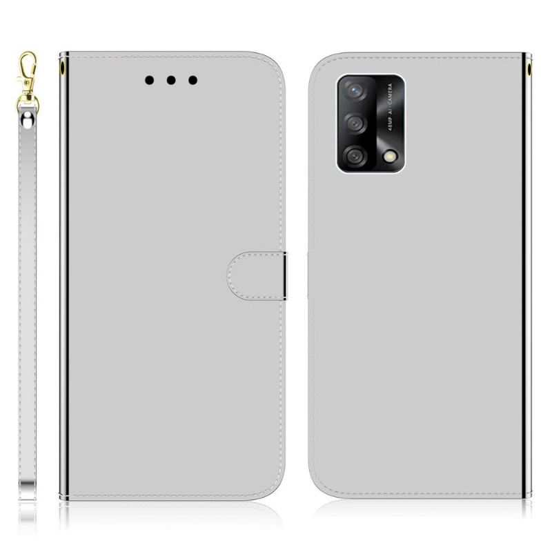 Flip Case Für Oppo A74 4G Kunstleder Spiegeleffekt