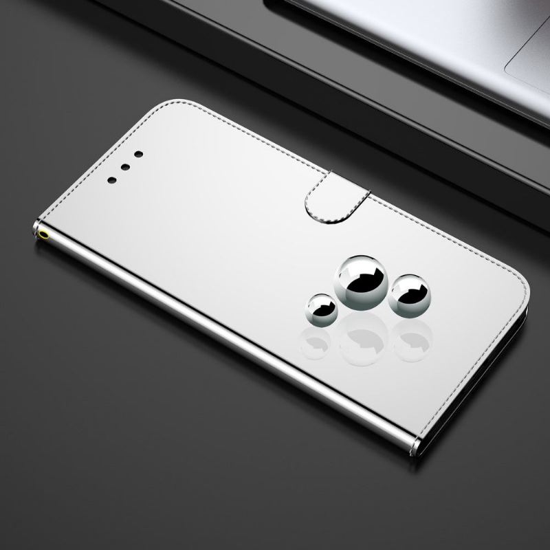 Flip Case Für Oppo A74 4G Kunstleder Spiegeleffekt