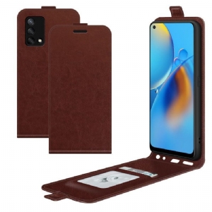 Lederhüllen Für Oppo A74 4G Flip Case Faltendes Retro