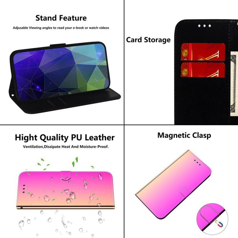 Lederhüllen Für Oppo A74 4G Spiegelabdeckung Aus Kunstleder