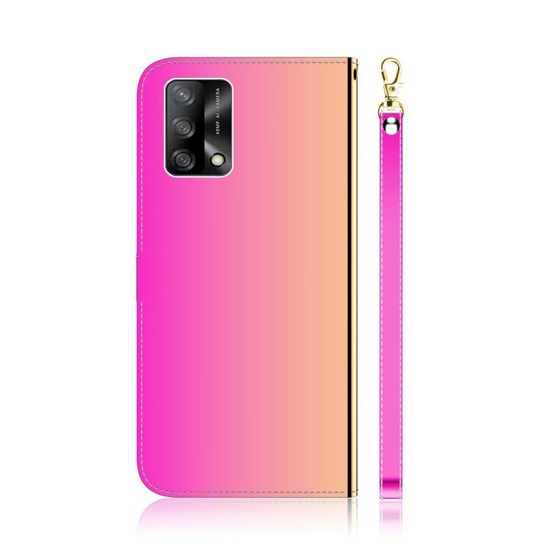 Lederhüllen Für Oppo A74 4G Spiegelabdeckung Aus Kunstleder