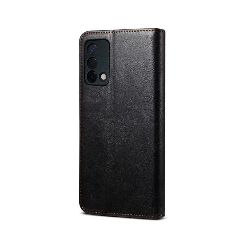 Schutzhülle Für Oppo A74 4G Flip Case Gewachstes Kunstleder