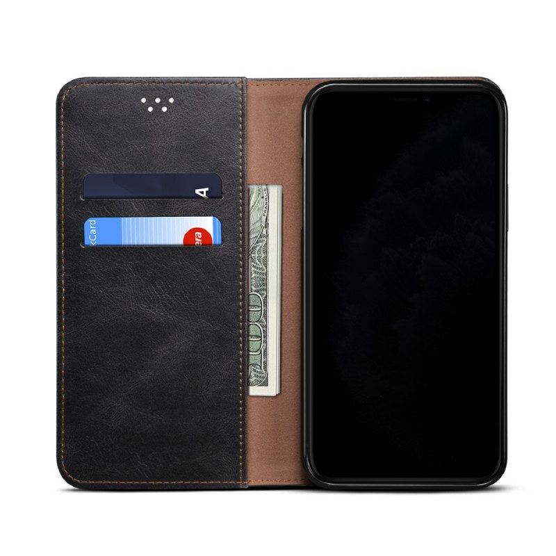 Schutzhülle Für Oppo A74 4G Flip Case Gewachstes Kunstleder