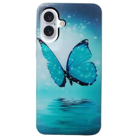 Hülle iPhone 16 Plus Blauer Schmetterling