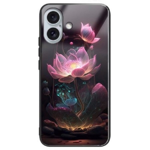 Hülle iPhone 16 Plus Lotus Rose Gehärtetes Glas