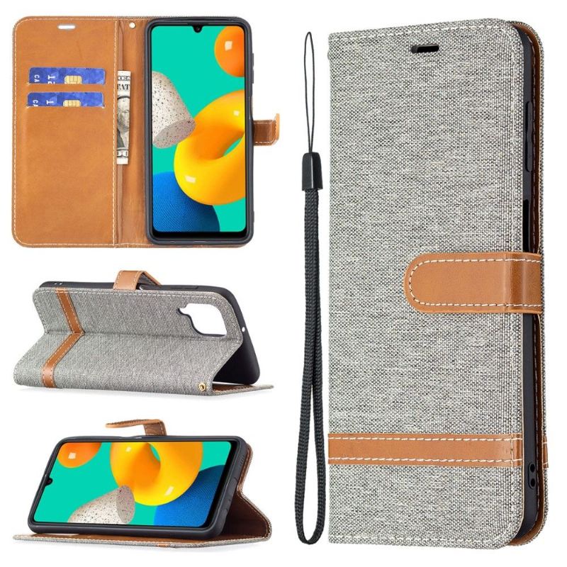 Flip Case Für Samsung Galaxy M32 Stoffbezug