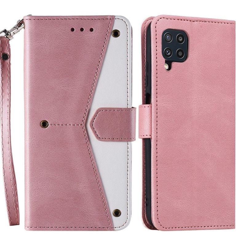 Lederhüllen Für Samsung Galaxy M32 Anti-Sturz Mit Kordel Flip Case Zweifarbiges Folio