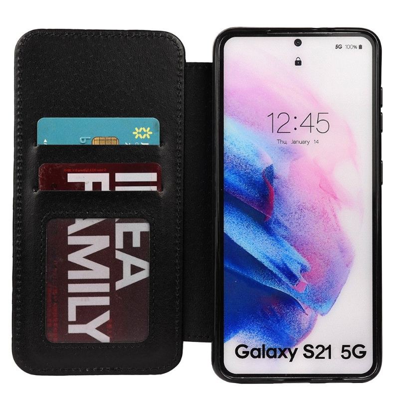 Flip Case Für Samsung Galaxy S21 Plus 5G Luxuriöser Gesteppter Ledereffekt