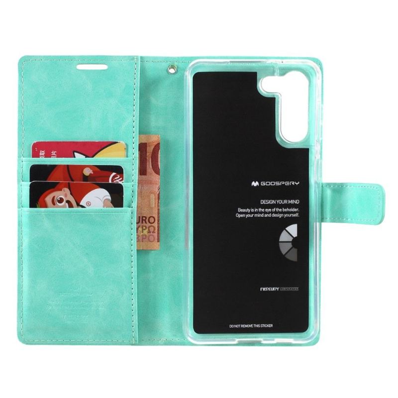 Flip Case Für Samsung Galaxy S21 Plus 5G Mercury Blue Moon Kunstleder