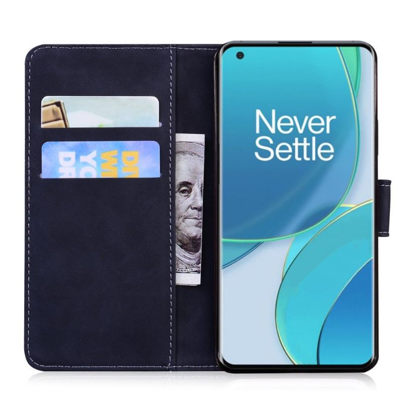 Flip Case Für OnePlus 9 Brieftasche Nähte In Mattem Ledereffekt