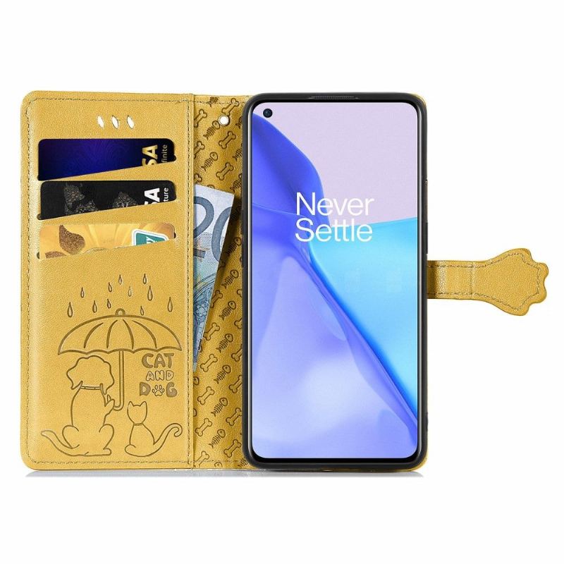 Flip Case Für OnePlus 9 Geprägte Tiere