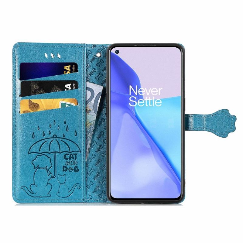 Flip Case Für OnePlus 9 Geprägte Tiere