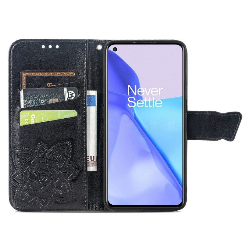 Flip Case Für OnePlus 9 Geprägter Schmetterling