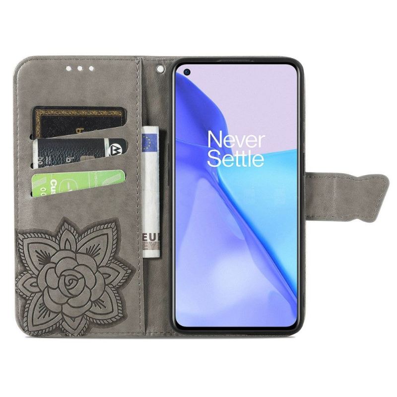 Flip Case Für OnePlus 9 Geprägter Schmetterling