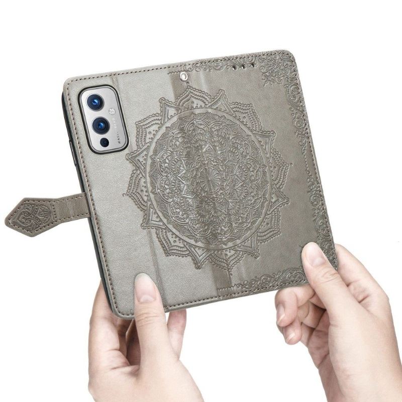 Lederhüllen Für OnePlus 9 Schutzhülle Mandala Relief Kunstleder Retro