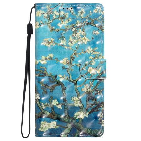 Lederhüllen iPhone 16 Pro Blumenkunst Mit Riemen