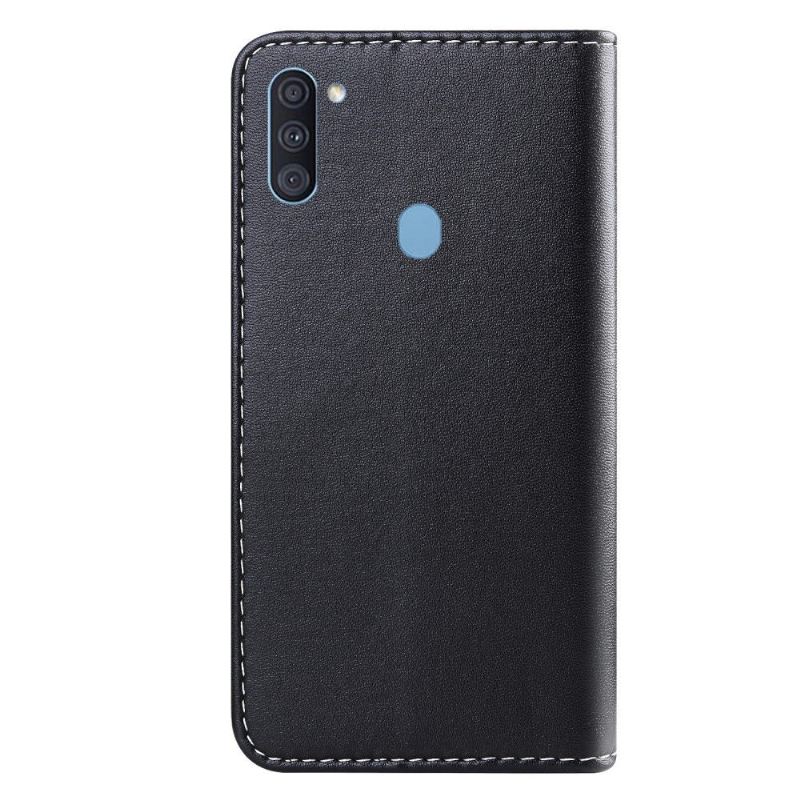 Flip Case Für Samsung Galaxy M11 Dreifarbige Kunstledernähte