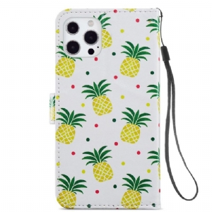 Lederhüllen Für iPhone 13 Pro Ananas