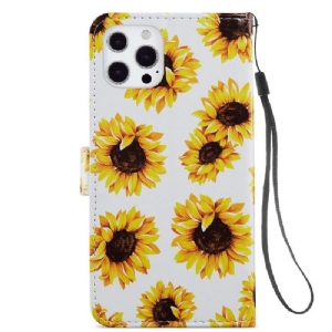 Lederhüllen Für iPhone 13 Pro Sonnenblume Blume