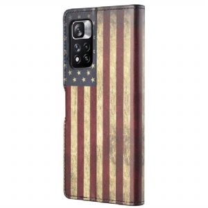 Lederhüllen Für Xiaomi Redmi Note 11 Pro / 11 Pro 5G Vintage Amerikanische Flagge