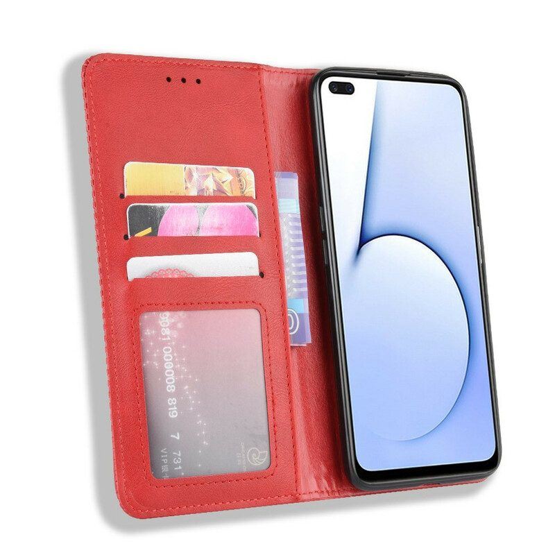 Schutzhülle Für Realme X50 Flip Case Stilisierter Vintage-ledereffekt