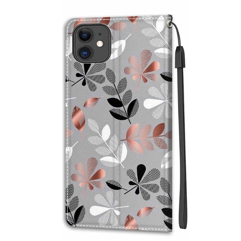 Flip Case Für iPhone 11 Illustration Mit Wilden Blättern