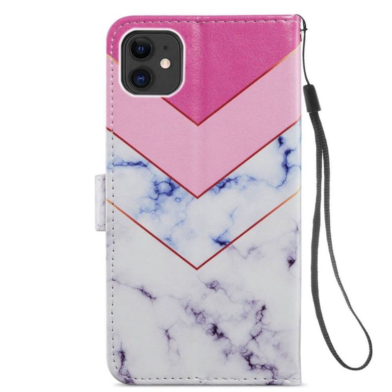 Flip Case Für iPhone 11 Marmor-geometrie