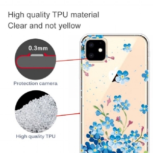 Handyhülle Für iPhone 11 Schutzhülle Transparente Blaue Blumen