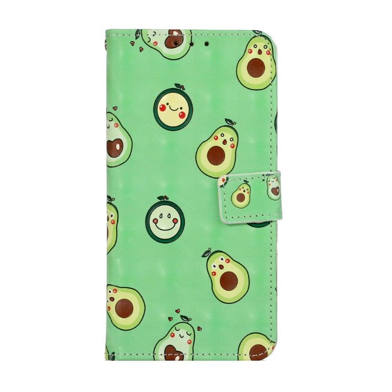 Lederhüllen Für iPhone 11 Kawaii Avocado + Schulterriemen