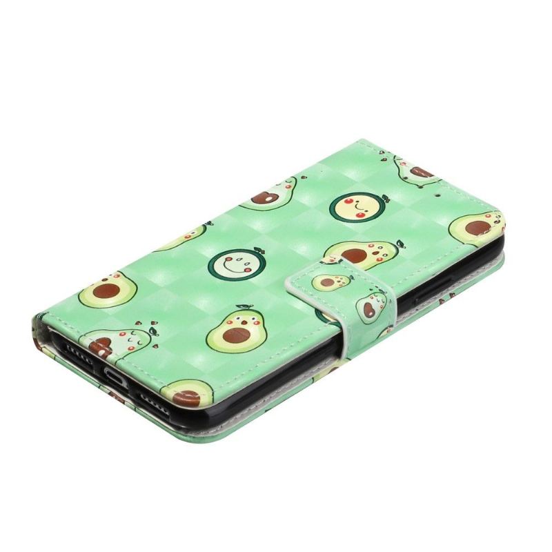 Lederhüllen Für iPhone 11 Kawaii Avocado + Schulterriemen