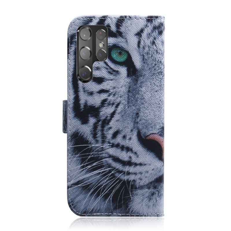 Case Für Samsung Galaxy S22 Ultra 5G Weißer Tiger