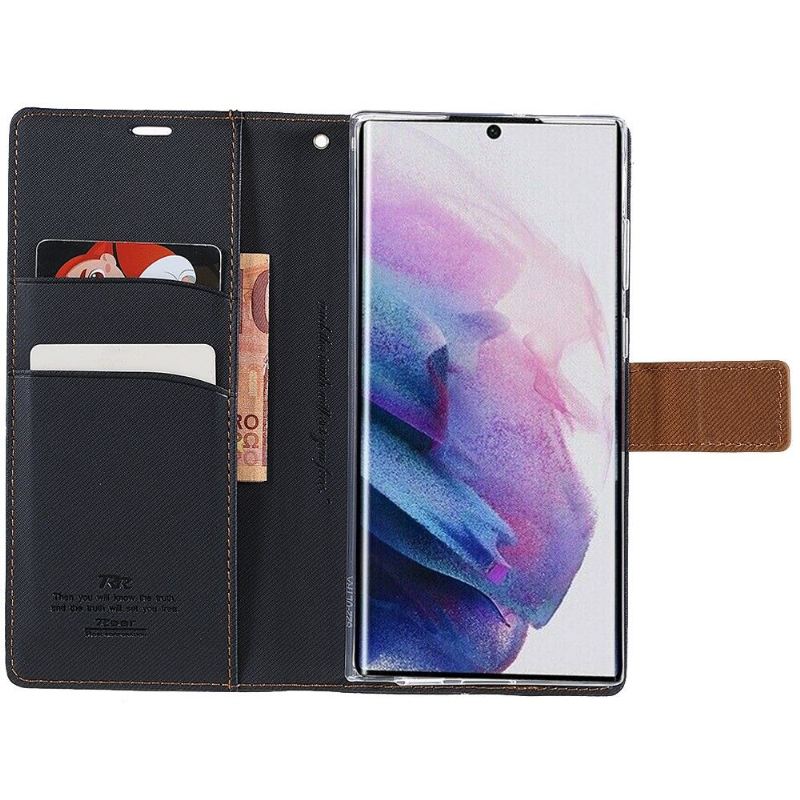 Flip Case Für Samsung Galaxy S22 Ultra 5G Leinwand Im Roar-stil