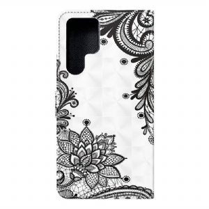 Flip Case Für Samsung Galaxy S22 Ultra 5G Spitzenblumen