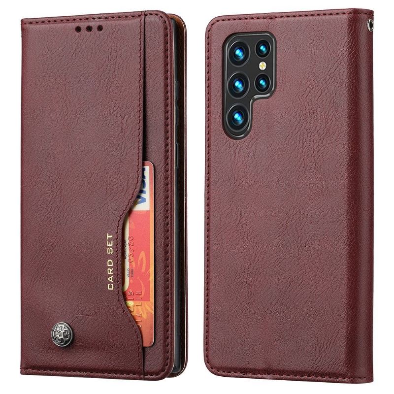 Flip Case Für Samsung Galaxy S22 Ultra 5G Standetui Lederoptik