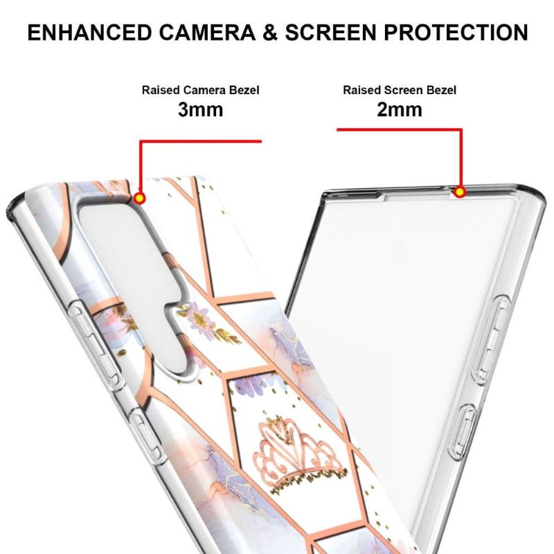 Hülle Für Samsung Galaxy S22 Ultra 5G Marmor Und Krone