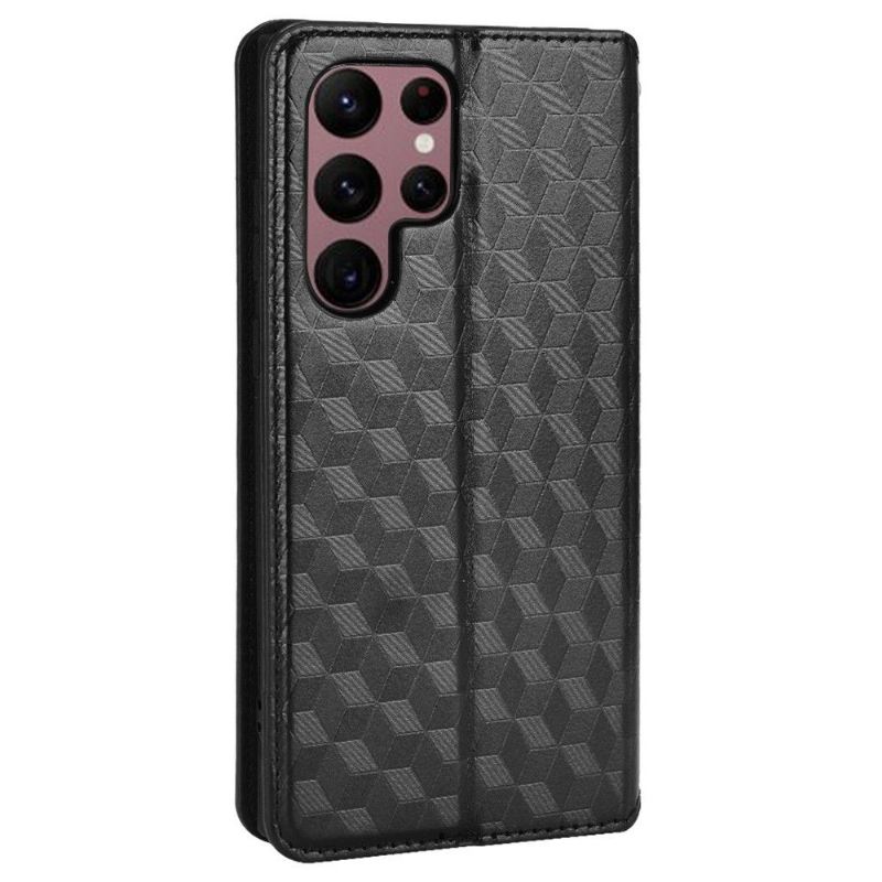 Lederhüllen Für Samsung Galaxy S22 Ultra 5G Anti-Sturz Flip Case Designgeometrie