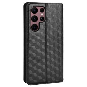 Lederhüllen Für Samsung Galaxy S22 Ultra 5G Anti-Sturz Flip Case Designgeometrie