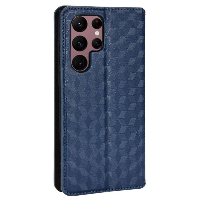 Lederhüllen Für Samsung Galaxy S22 Ultra 5G Anti-Sturz Flip Case Designgeometrie