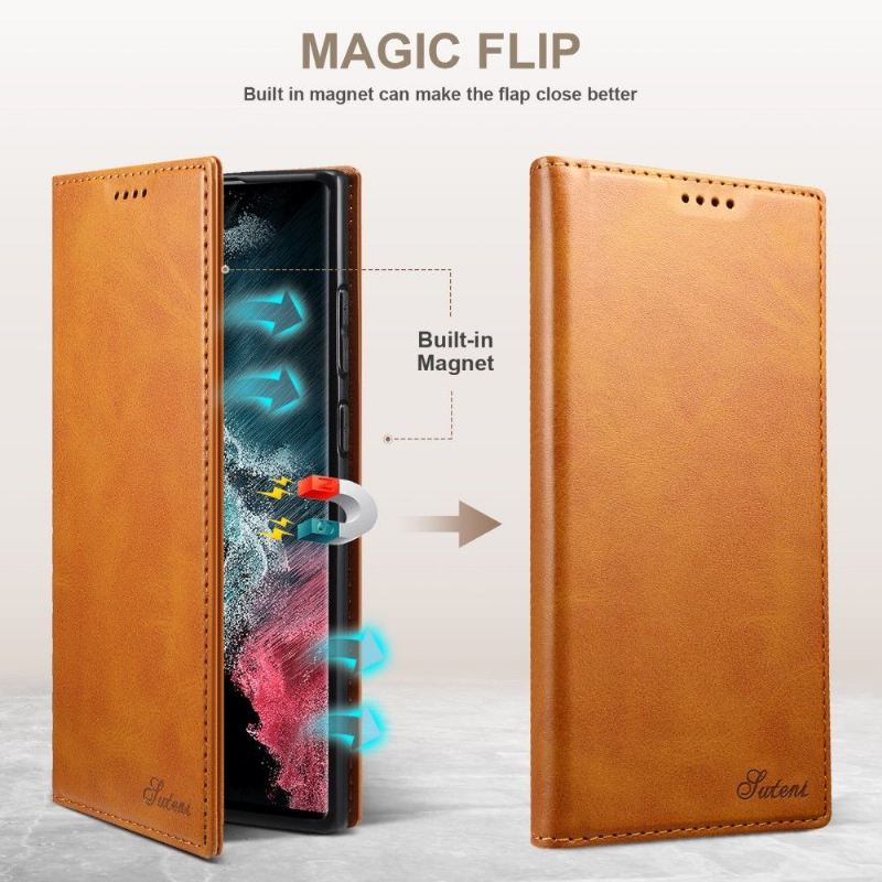 Lederhüllen Für Samsung Galaxy S22 Ultra 5G Flip Case Flip-style-leder