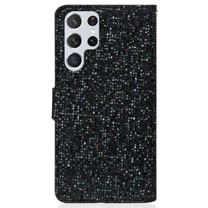 Lederhüllen Für Samsung Galaxy S22 Ultra 5G Glitter-kartenhalter