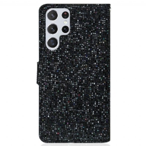 Lederhüllen Für Samsung Galaxy S22 Ultra 5G Glitter-kartenhalter