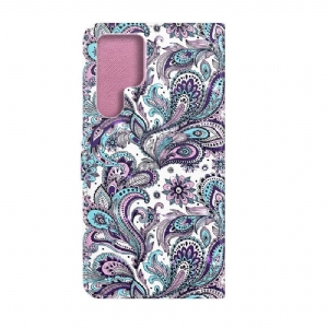 Lederhüllen Für Samsung Galaxy S22 Ultra 5G Paisley-blume